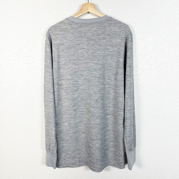 Terramar Mens Merino 2 Layer Long Sleeve Crewneck Base Layer Top Grey XL Tall - Picture 5 of 10
